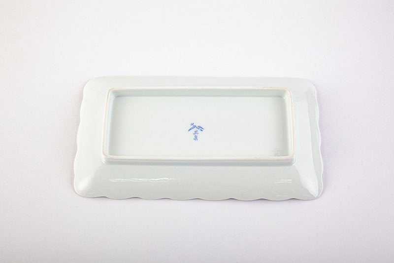青白磁牡丹彫【焼物皿】