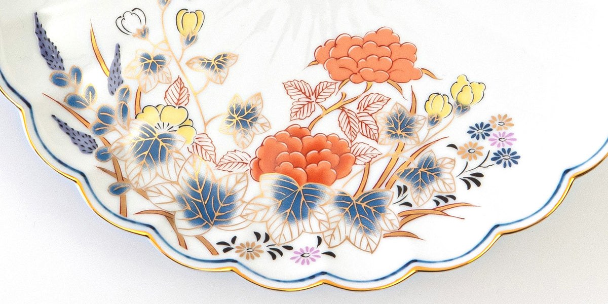 有田焼　賞美堂　其泉窯　染錦　君子文　高台小鉢揃　５枚　菊割鉢　金彩色絵　輪花鉢 君子文｜有田焼なら賞美堂本店オンラインショップ
