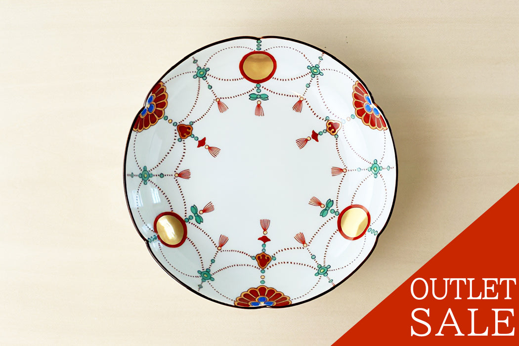 アウトレット】錦日輪赤玉瓔珞文 銘々皿（径15cm）｜有田焼なら