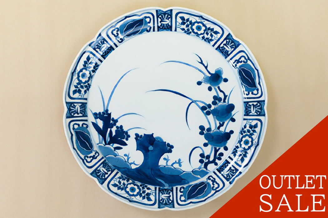 新品　有田焼　其泉窯　染付 芙蓉手 シュガーポット　伊万里　陶磁器 アウトレット】染付芙蓉手 ディナー皿（小/径25cm）｜有田焼なら