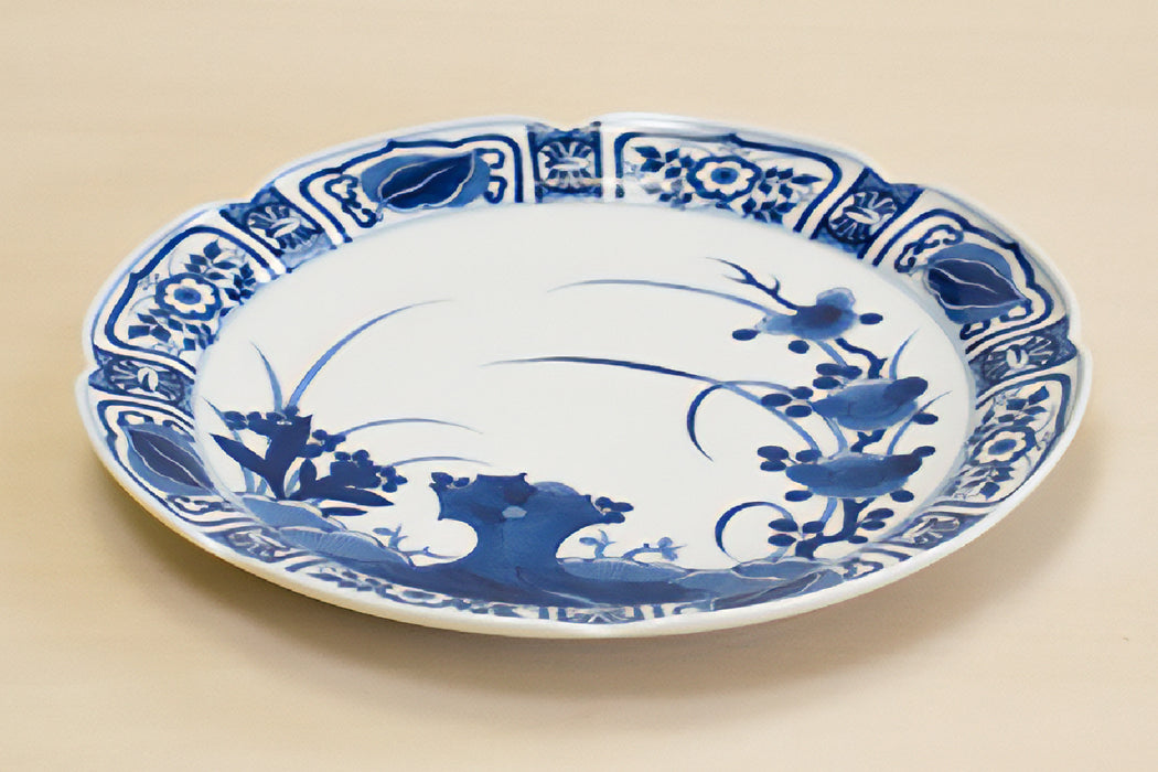 【新品未使用・木箱付き】有田焼 其泉窯 美品 ディナー皿 ５枚セット 染付 アウトレット】染付芙蓉手 ディナー皿（小/径25cm）｜有田焼なら