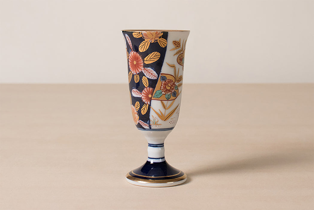 アウトレット】染錦捻割草花文 ワインカップ（小/高9cm）｜有田焼なら