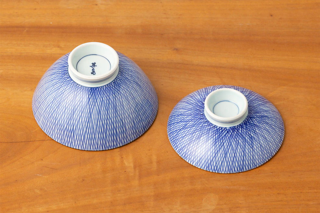 アウトレット】藍千綾福文 鯛茶碗（蓋付/径14.5cm）｜有田焼なら賞美堂