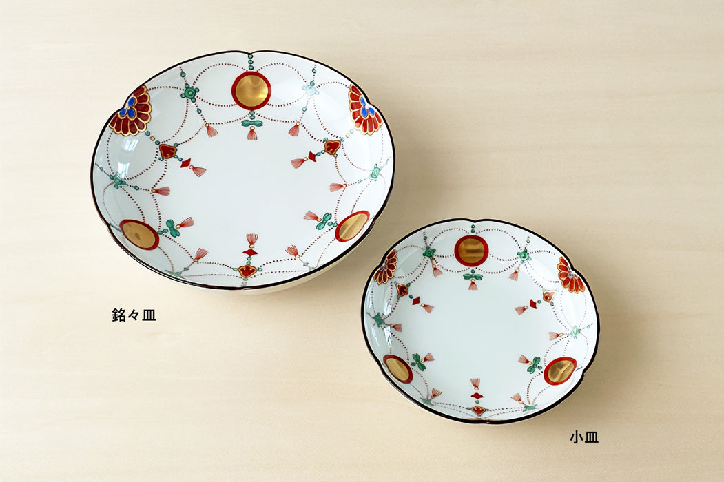 有田焼：賞美堂：其泉窯：錦瓔珞文 小皿（パープル）6枚セット☆ 有田焼：賞美堂：其泉窯：錦瓔珞文 小皿（パープル）6枚セット☆