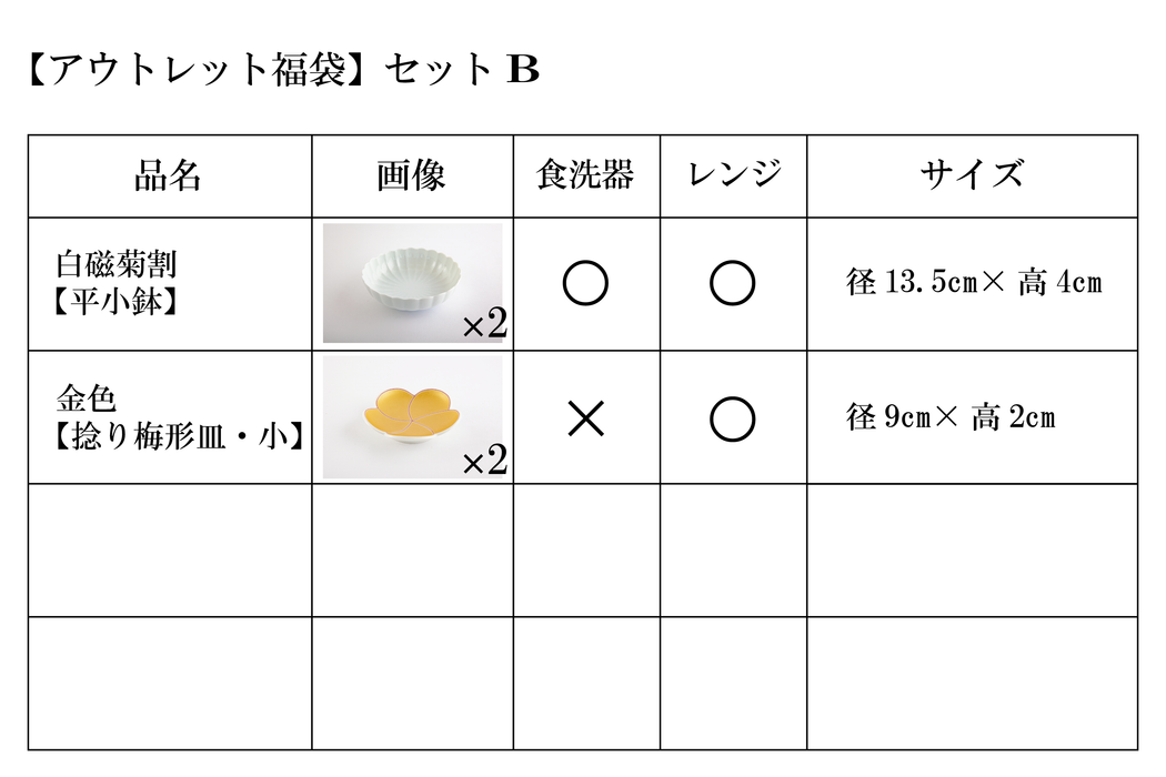 【アウトレット福袋】セットB（着日指定不可商品）