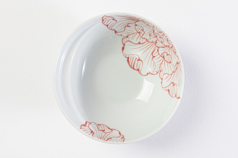 Cacomi [Pot plate 13.5cm] Petal pattern red