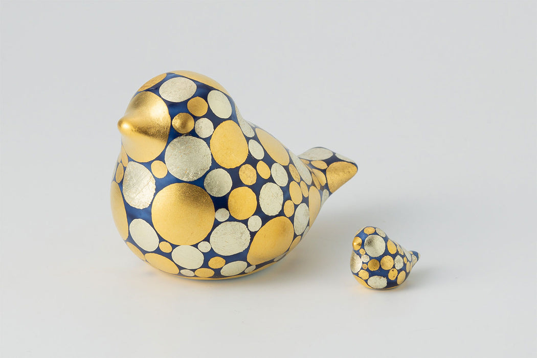 momoco bird【小野鉄兵／金銀襴手ドット(ブルー)】ミニbird付