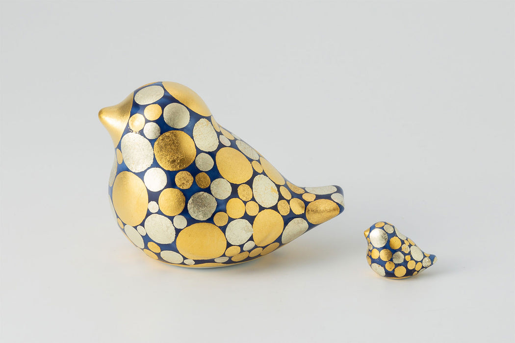 momoco bird【小野鉄兵／金銀襴手ドット(ブルー)】ミニbird付