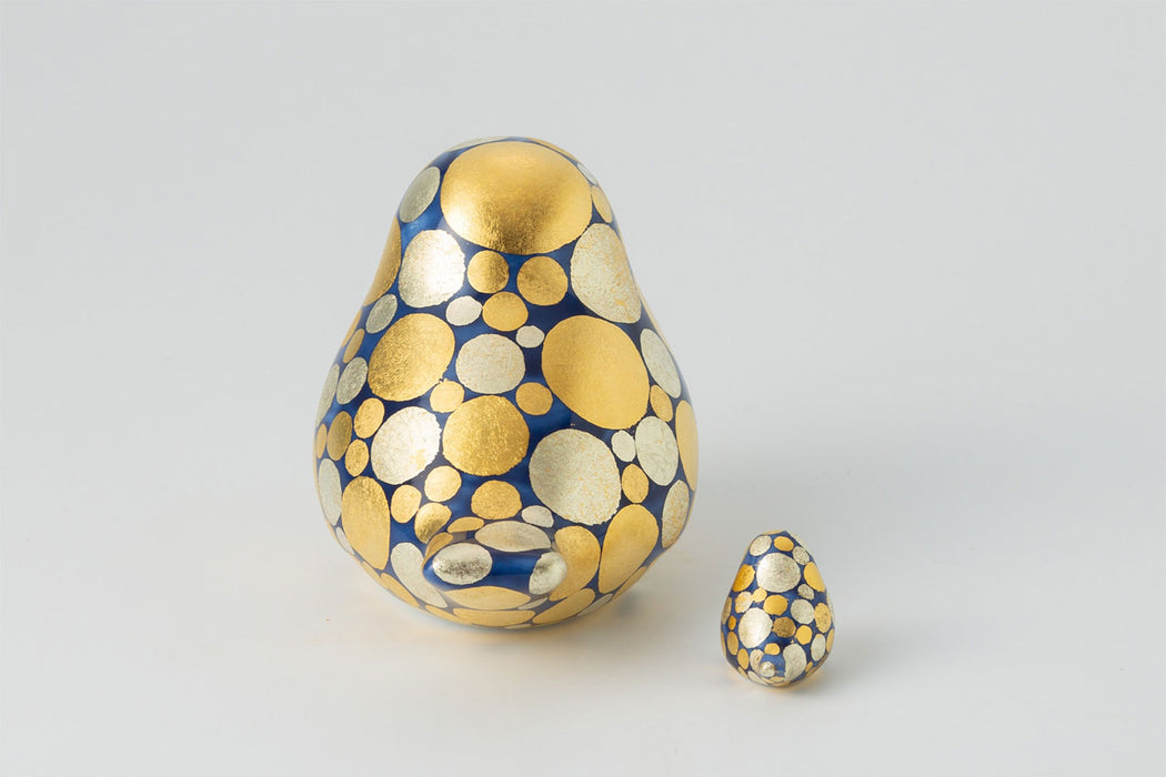 momoco bird【小野鉄兵／金銀襴手ドット(ブルー)】ミニbird付