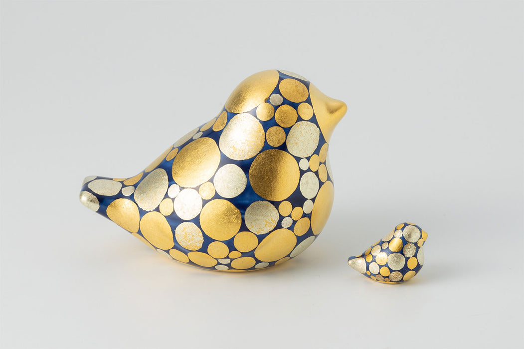 momoco bird【小野鉄兵／金銀襴手ドット(ブルー)】ミニbird付