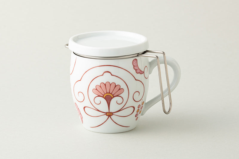 Yuikaraksa [Mug] Red red (with lid and SS tea strainer)
