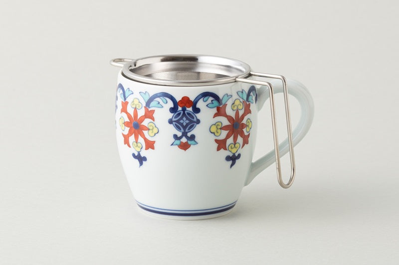 Colored Nabeshima pattern [Mug] (with SS tea strainer)
