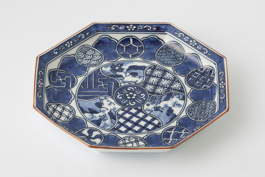 Hirado Shozui [large octagonal plate]