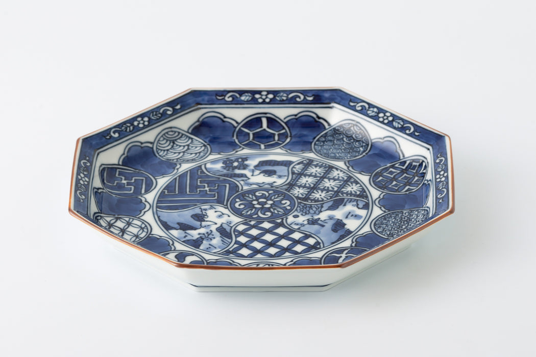 Hirado Shozui [large octagonal plate]