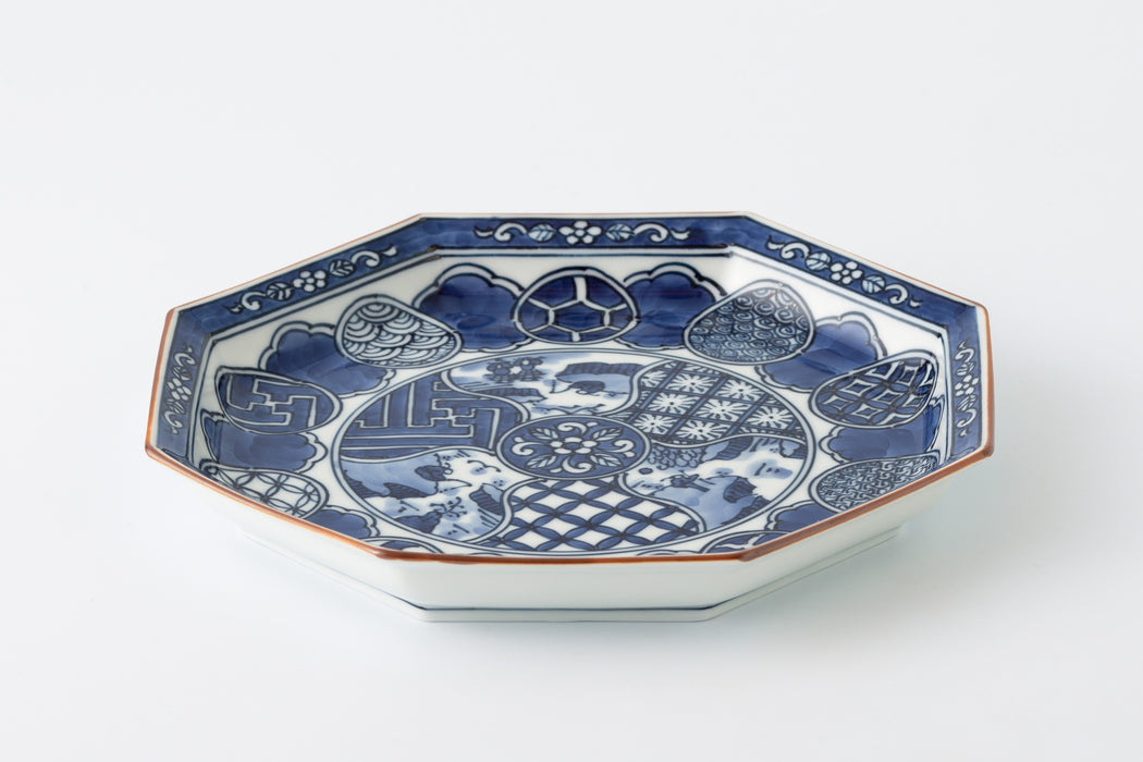 Hirado Shozui [large octagonal plate]