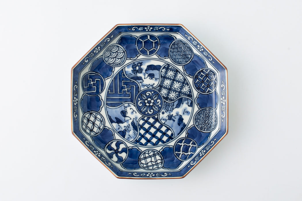 Hirado Shozui [large octagonal plate]