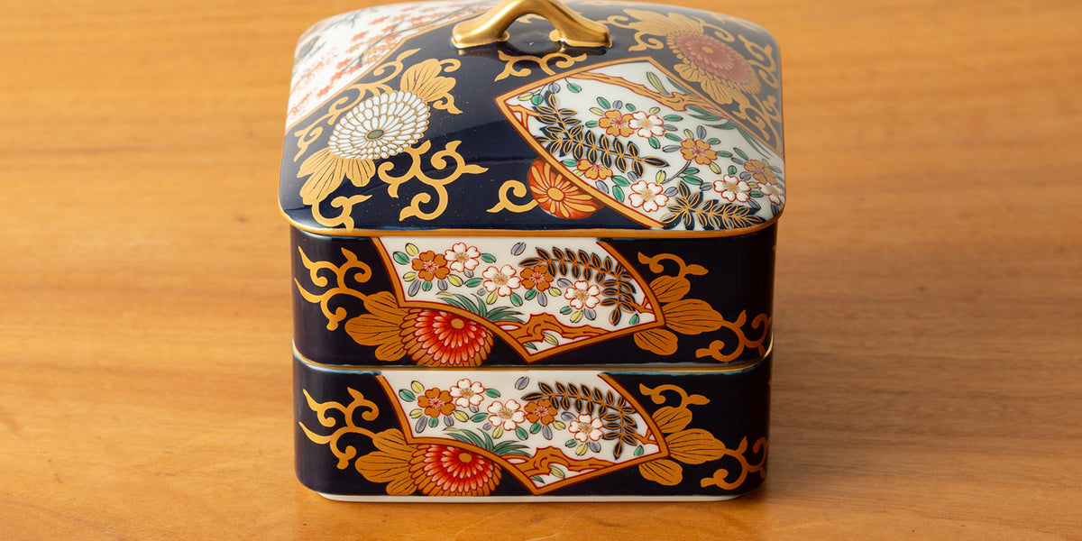 アウトレット】琳派古伊万里様式 二段重(横12.5cm) — 賞美堂本店 