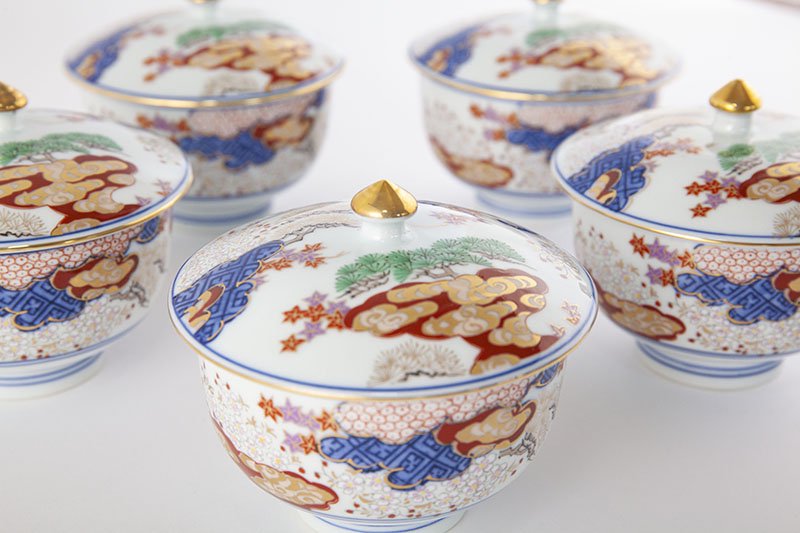 春秋文【汲出し揃(5客)】 木箱入