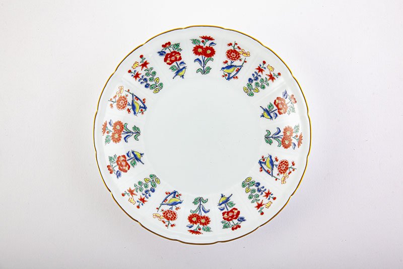 Meissen color picture flower pattern [cake plate]