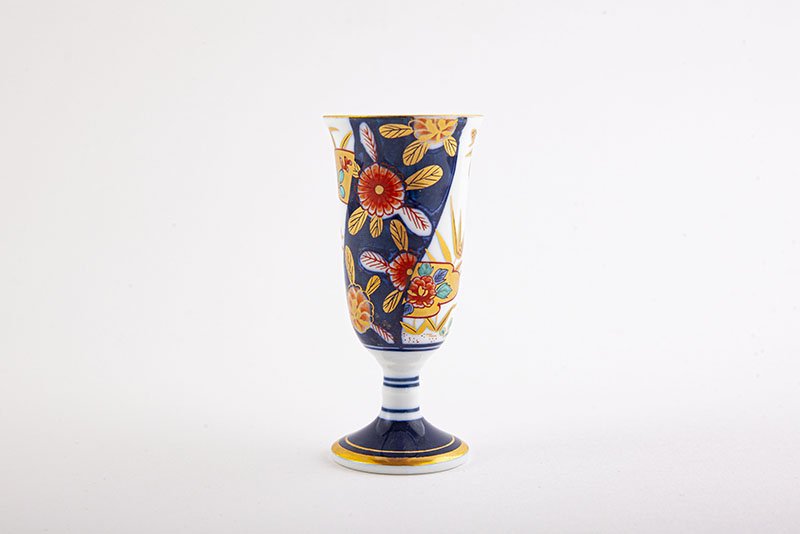 Dyed brocade twisted flower pattern [wine cup, small]