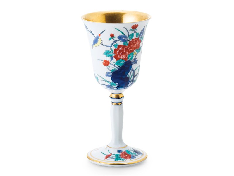 Dyed Nishiki Peony Pattern [Wine Cup, Large]