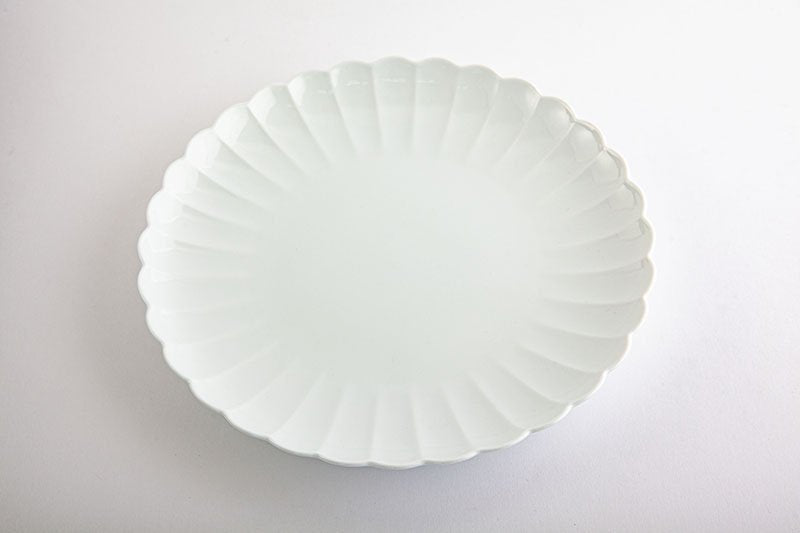 White porcelain chrysanthemum wari [plate]