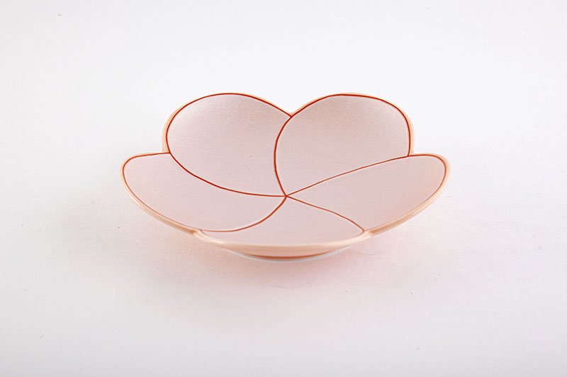 Pink silver [twisted plum-shaped plate, large]