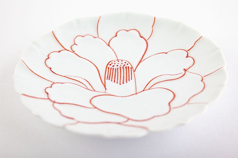 Nishiki wire [camellia carving small plate]