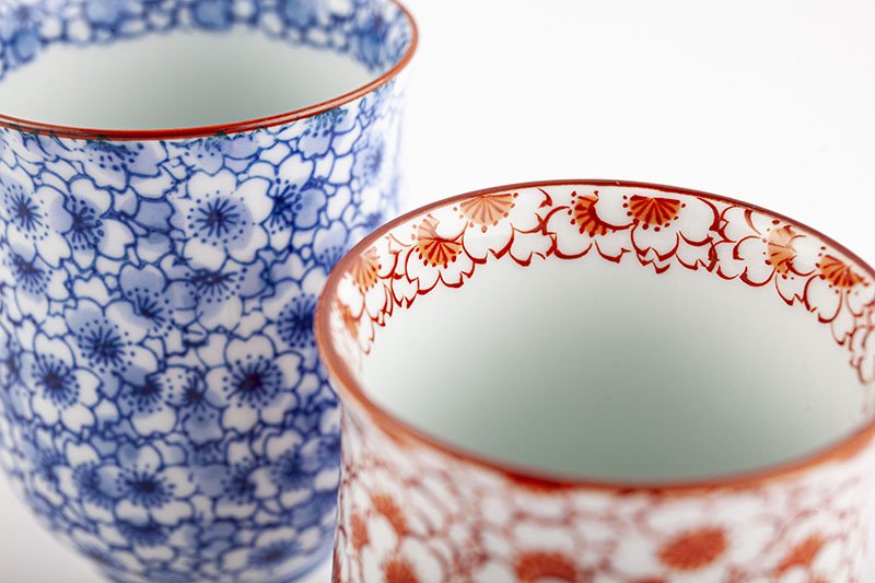 Hanazume [Gumi teacup, blue and red]