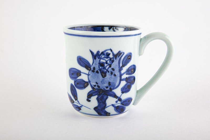 Old dyed flower and bird pattern [mug]