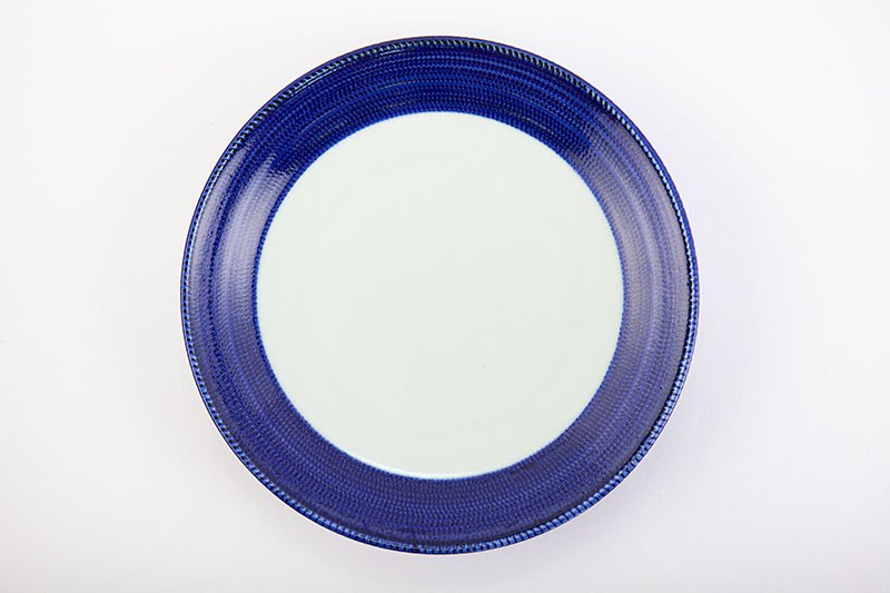 藍濃とび鉋【ミート皿】