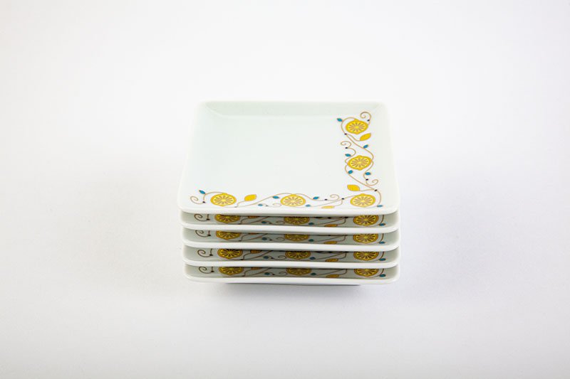 Fruit Lemon [Small plate with arabesque pattern]