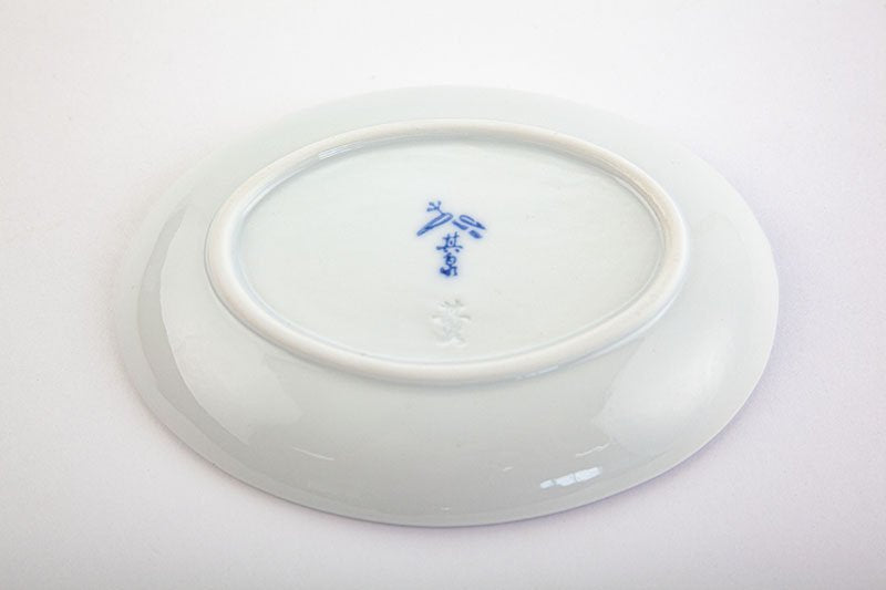 Blue and white porcelain Sakura Fuji [Small plate]