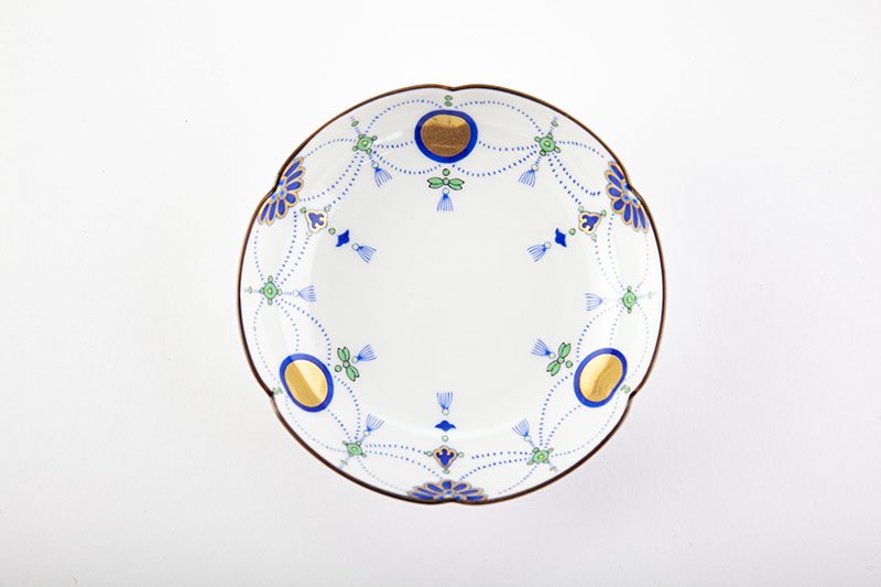 Brocade pattern [Small plate (blue)]