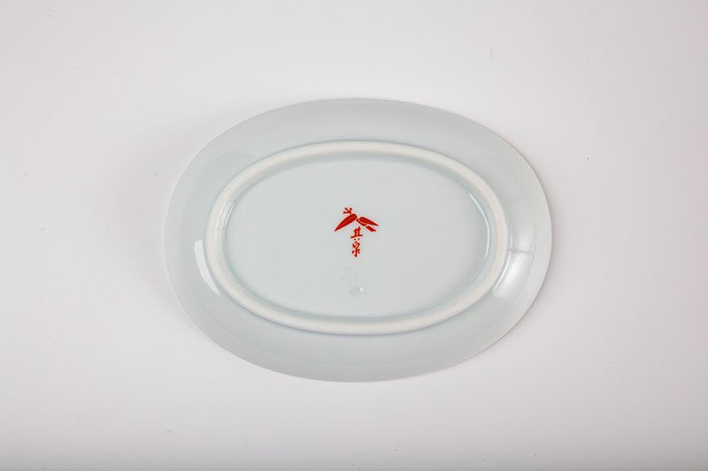 Kiseniro Nabeshima [Oval-shaped small plate (camellia)]