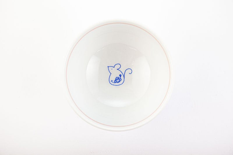 子福茶碗　子（ネズミ）・赤
