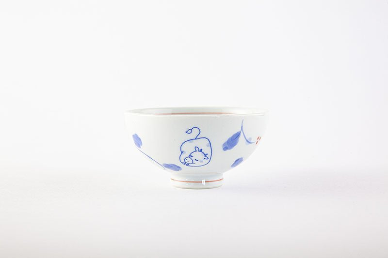 Kofuku tea bowl ox (cow), red