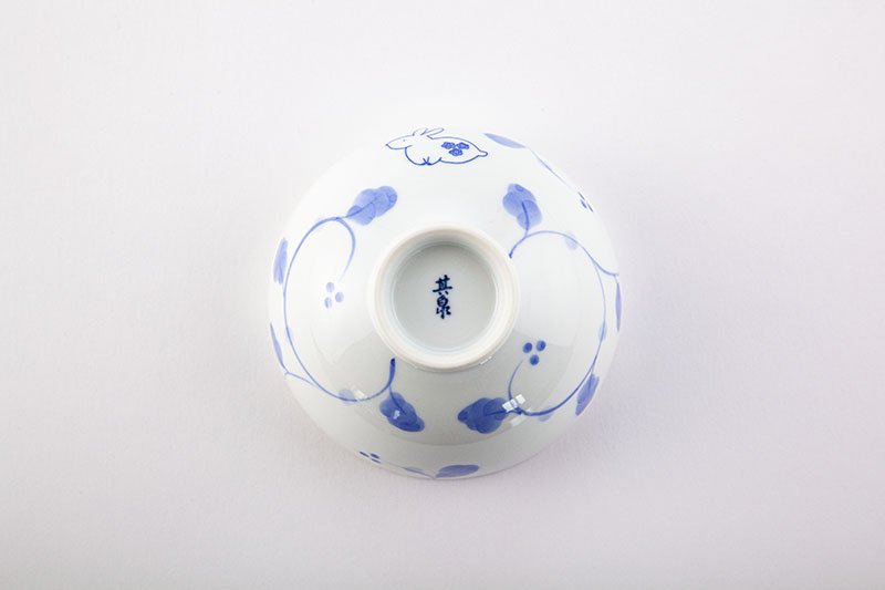 Kofuku Tea Bowl Rabbit/Blue