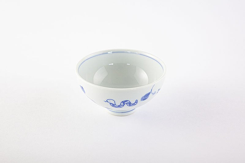 Kofuku Tea Bowl Snake/Blue
