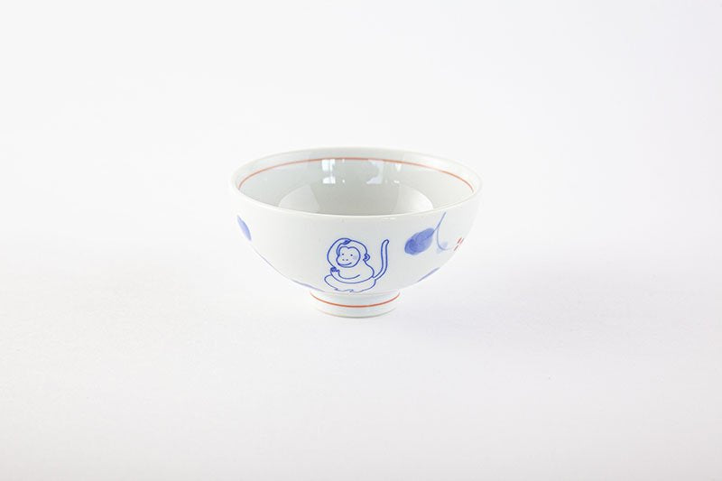 Kofuku Tea Bowl Monkey/Red