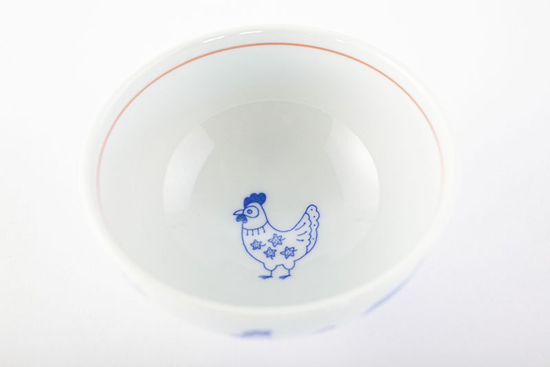 Kofuku Tea Bowl Rooster/Red