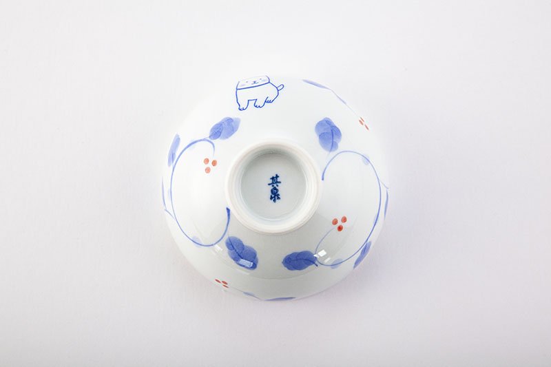 Kofuku Tea Bowl Inu (Dog)/Red