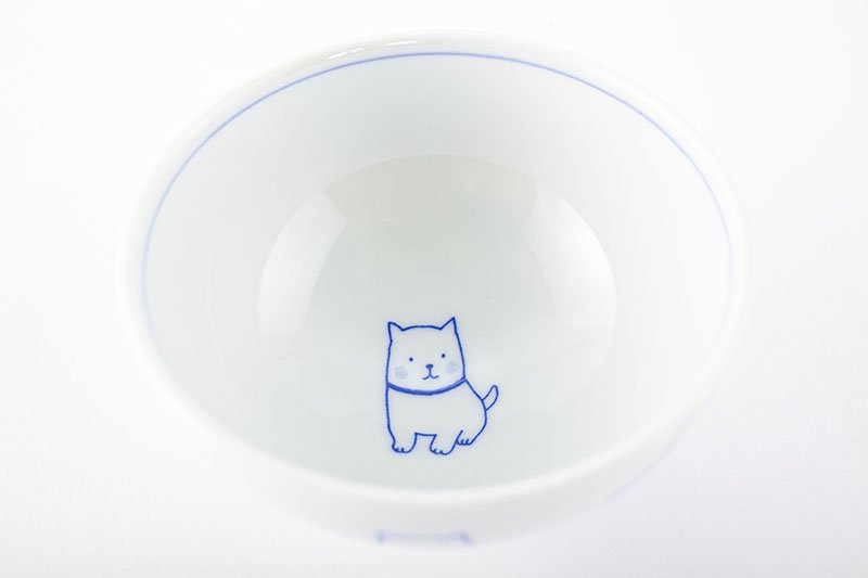 Kofuku Tea Bowl Dog (Blue)