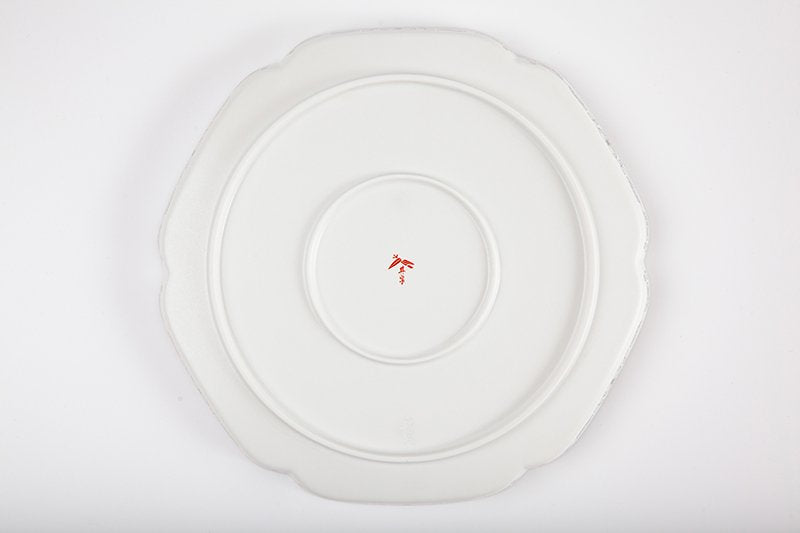 Yuikarakusa [Flower-shaped plate (24.5cm)] Platinum