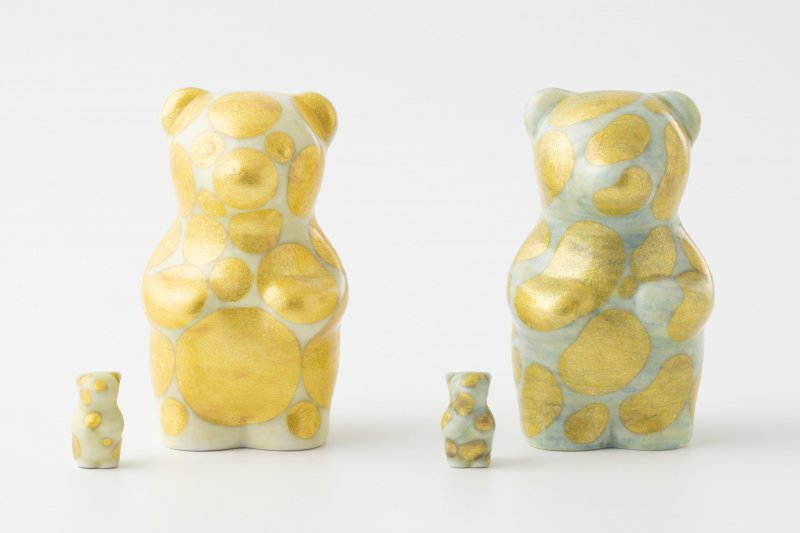 momoco bear [Ono Teppei/Glaze urakinai dots pale yellow] Mini bear included