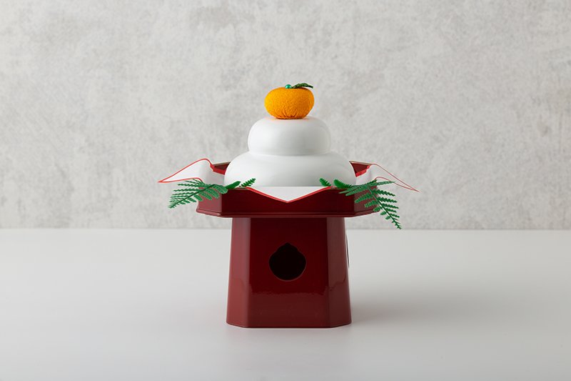 Kagami-mochi (matte glaze, small) 5-piece set [orange, sanpo, urawhite, square red]