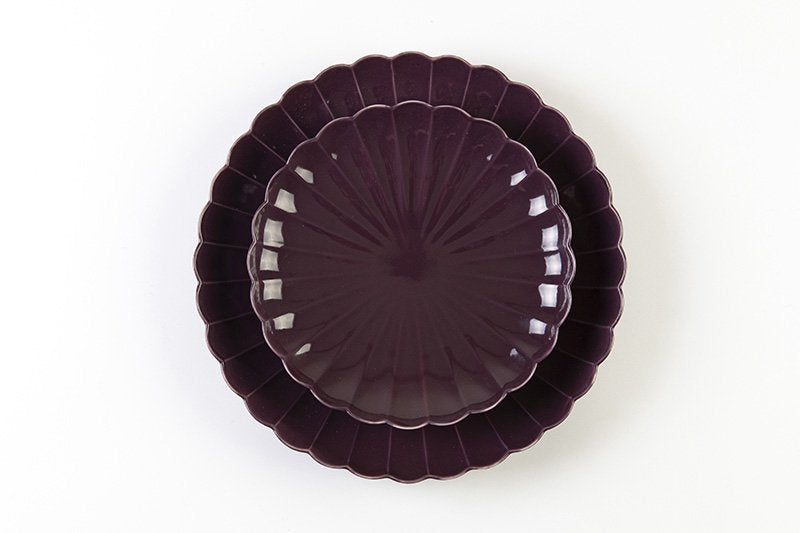 Kikuwari [Japanese plate] (purple)