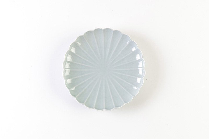 Kikuwari [Japanese plate] (blue gray)