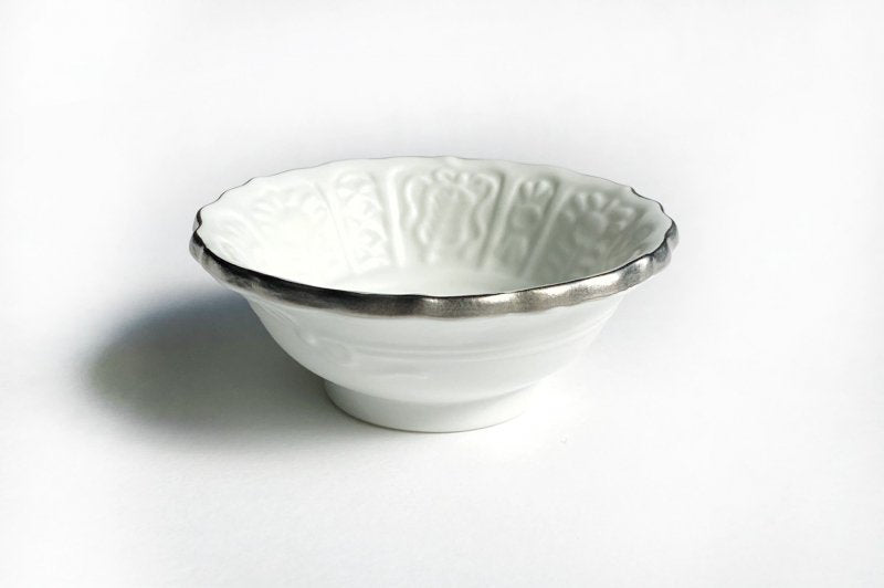 Treasure carving bean bowl (platinum)