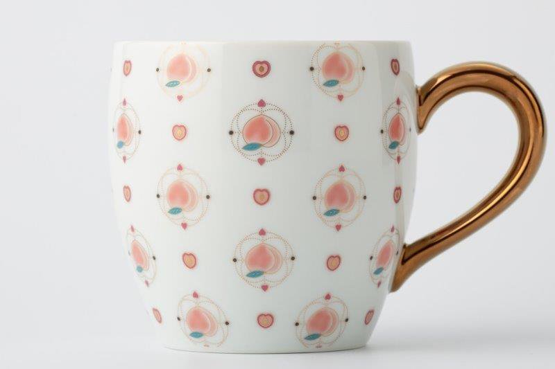 Fruit peach [mug] (with lid and SS tea strainer)